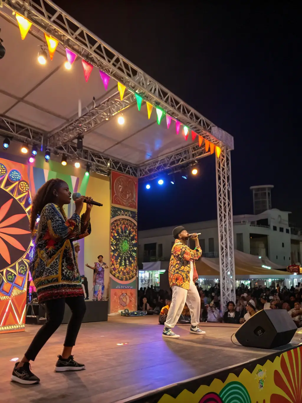 A community showcase event organized by HOLD INSIDE, featuring various local artists and musical groups, celebrating the diversity of talent in the community.
